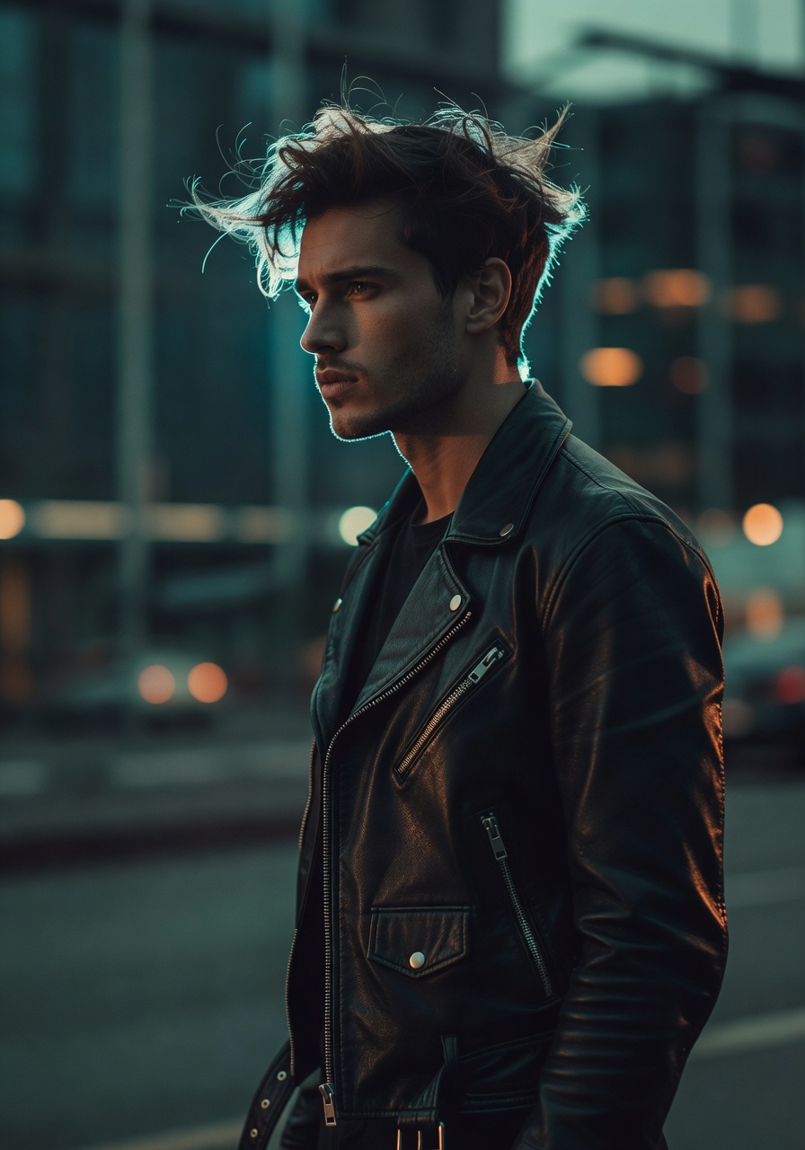 AI-generated cinematic portrait with teal and orange grade — SelfAI Studio